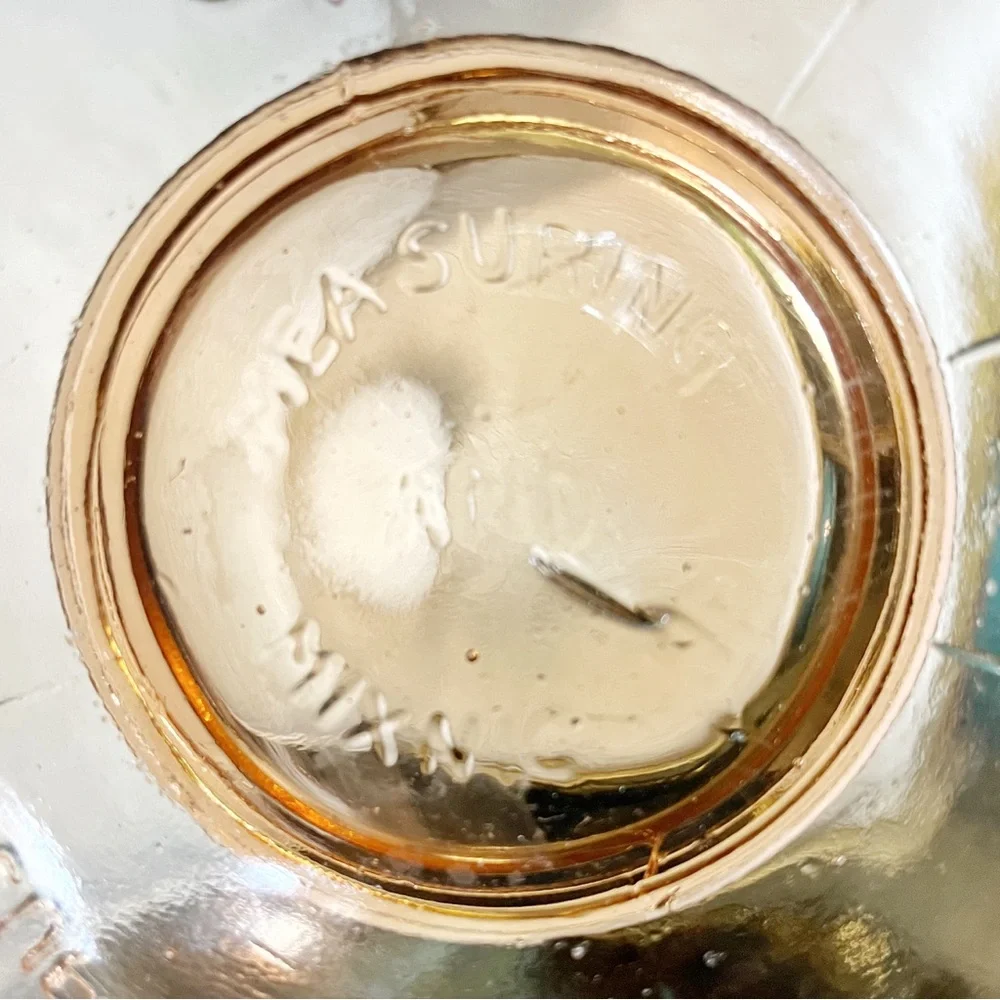 Depression Era Pink Peach Amber Glass Citrus Juicer Reamer w/2 Cup Measuring Cup - Picture 11 of 11